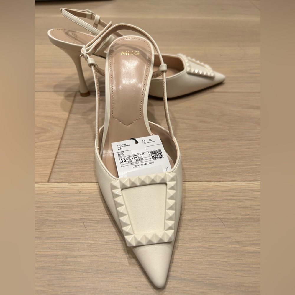 Mango | Sling back heels | Cream | Size 36